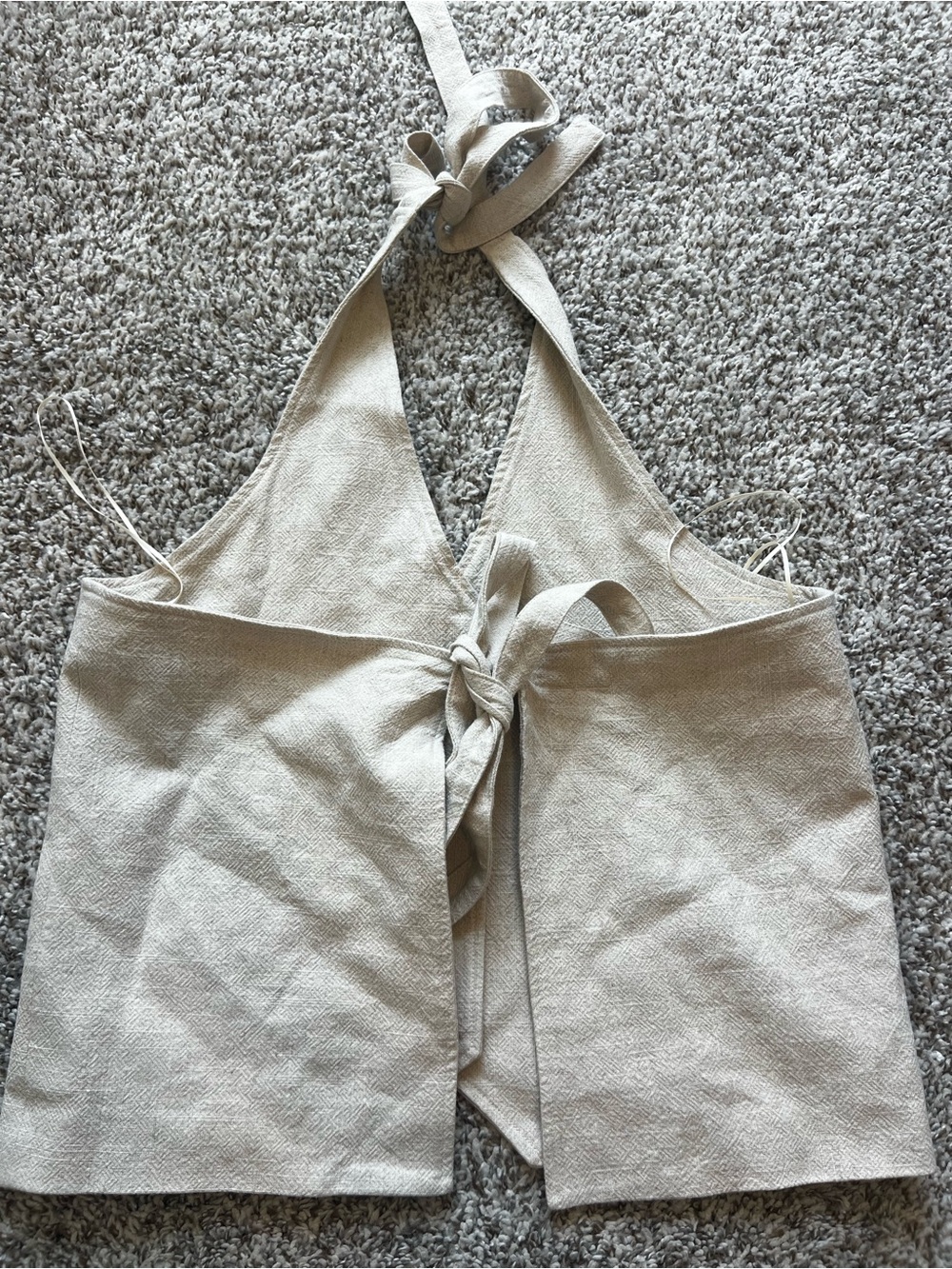 Lioness Hills Linen-Cotton Halter Tie Vest in Oatmeal Sz M - Picture 5 of 12